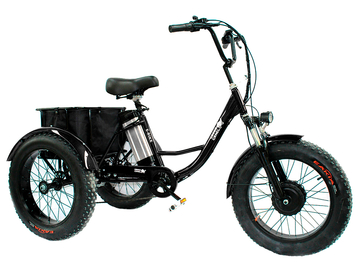 Электрический трицикл фэтбайк GreenCamel Трайк-F20 (500W 12Ah), Черный